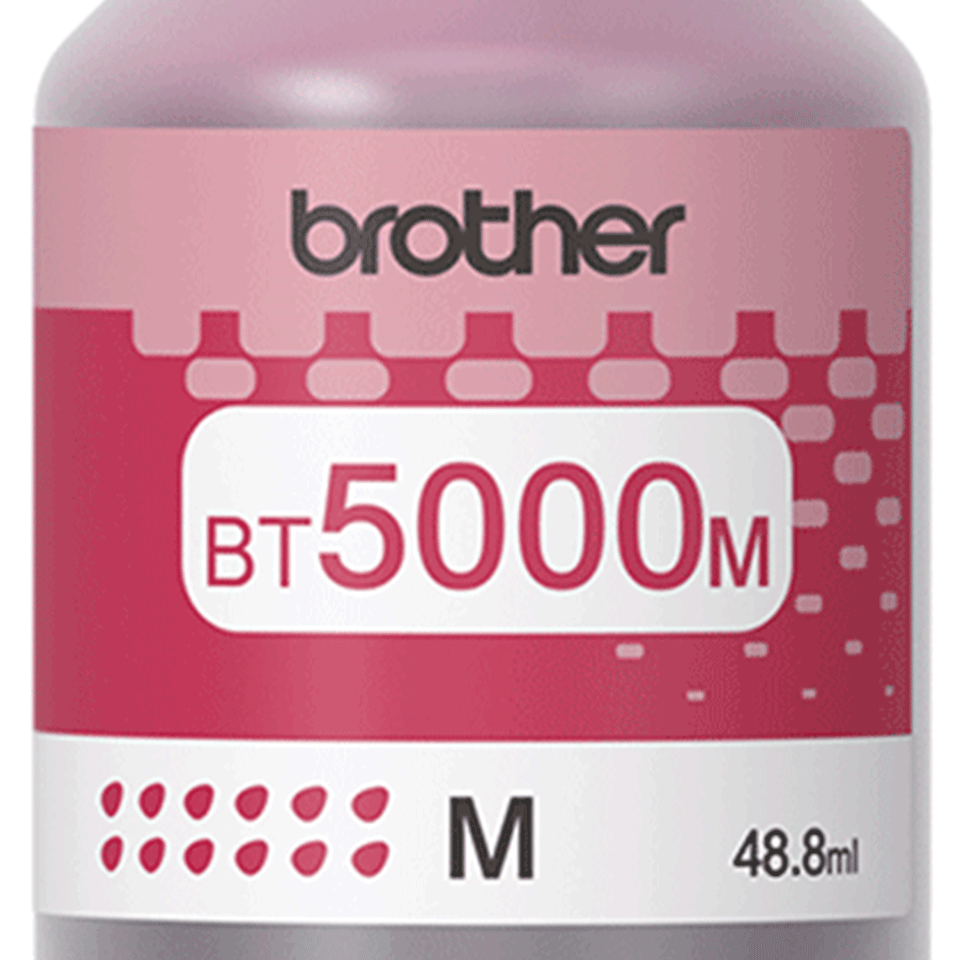 BT5000M originální purpurová inkoustová lahvička Brother s vysokou výtěžností  2